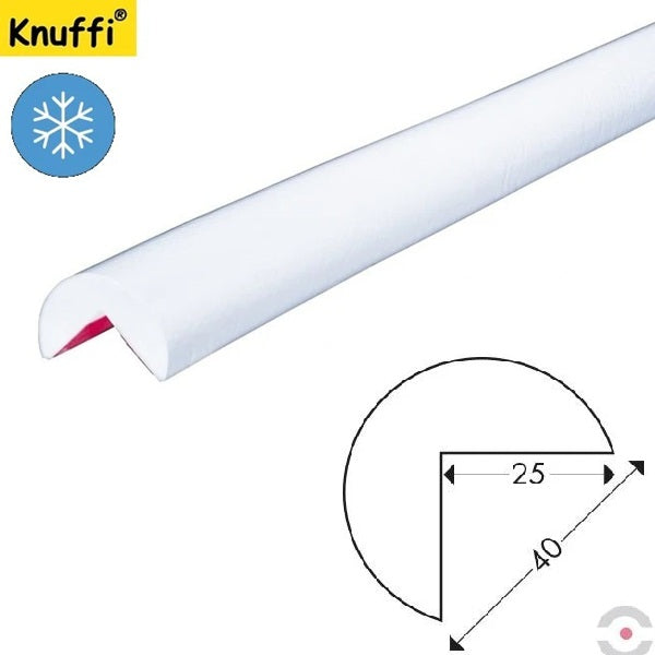 Elastyczny profil ostrzegawczo-ochronny Knuffi, typ A, mrozoodporny, biały, 1000 mm