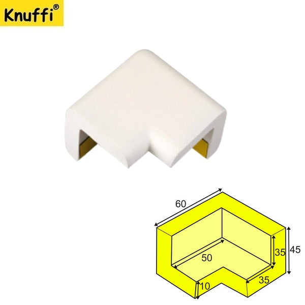 Narożnik ochronny blatu Knuffi, typ H2D, 2 wymiarowy, biały