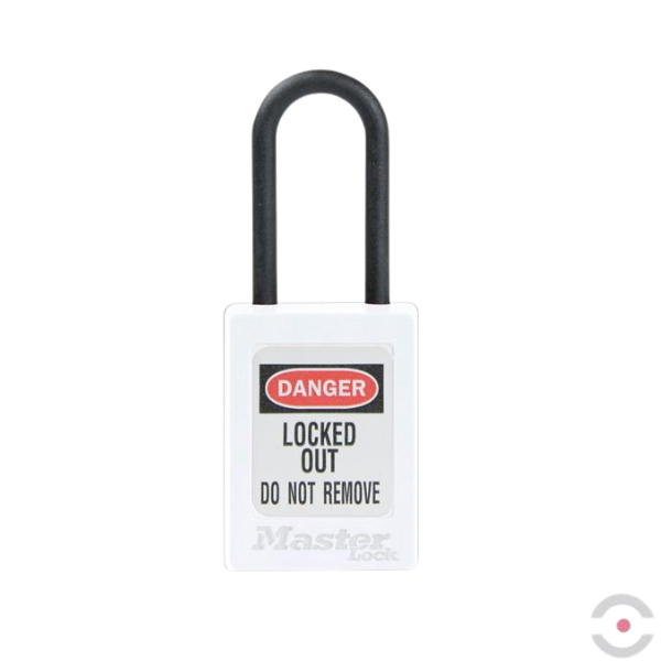 Kłódka bezpieczeństwa (Ex), korpus i kabłąk kompozytowy 4.76 mm, klucz KD, b/przytrzymania, biała