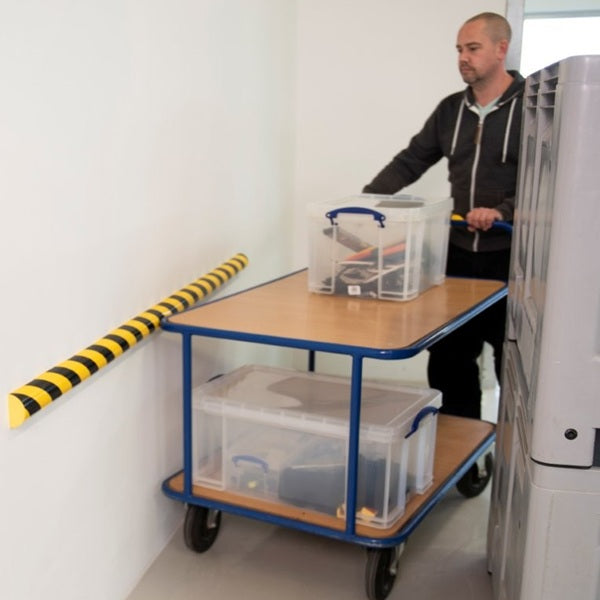 Elastyczny profil ostrzegawczo-ochronny Knuffi, typ C+, naścienny, żółty/czarny, odblaskowy, 1000 mm