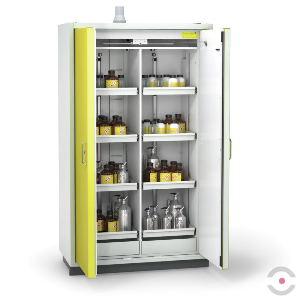 Szafa ognioodporna Topserw PRIME-90 XL-2, 8 półek wysuwanych, drzwi CLA żółte, CLASSIC, 90 min