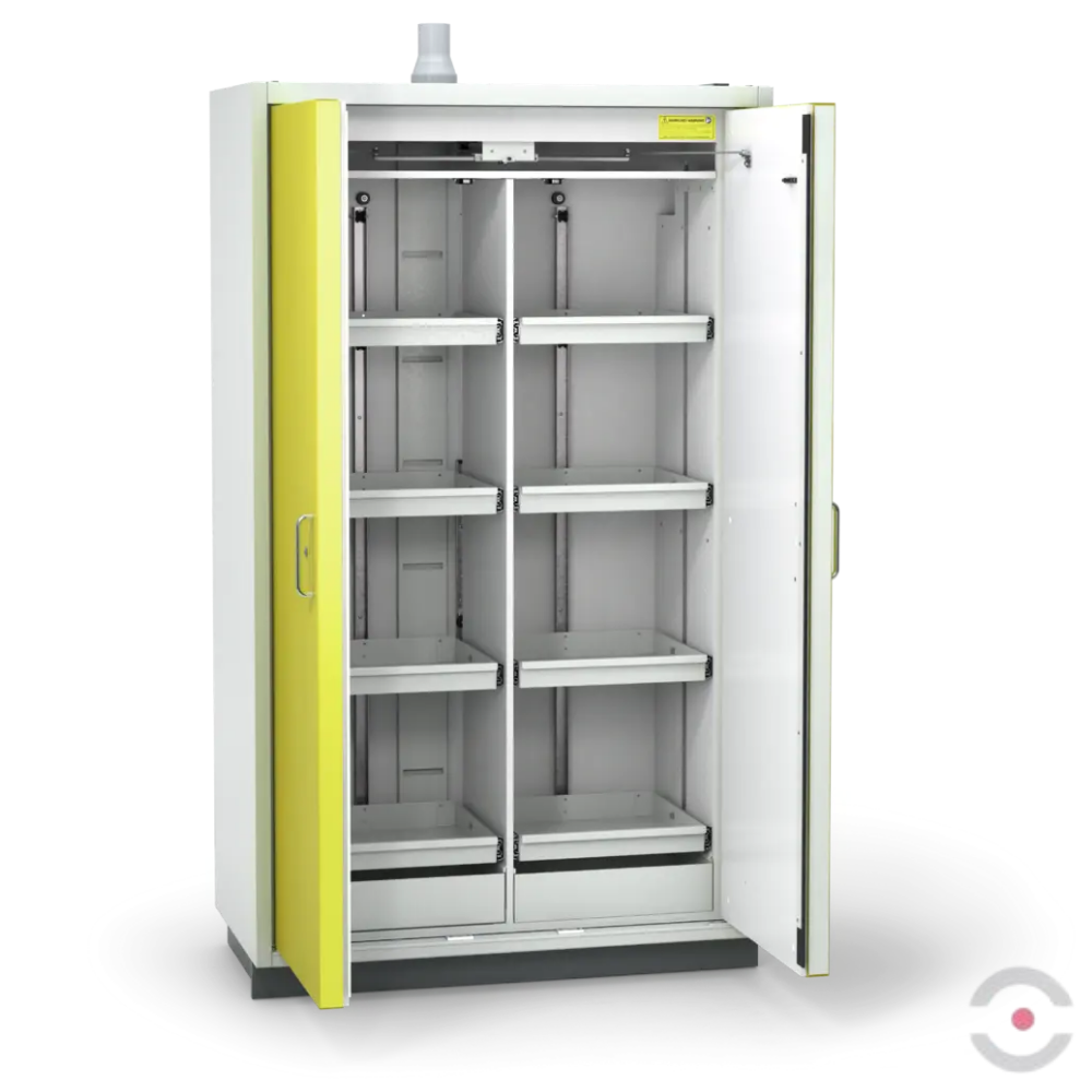 Szafa ognioodporna Topserw PRIME-90 XL-2, 8 półek wysuwanych, drzwi CLA żółte, CLASSIC, 90 min