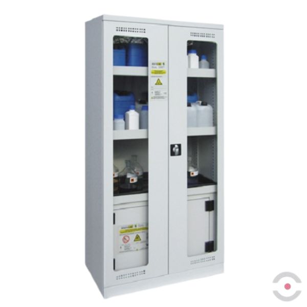 Szafa kombinowana Topserw COMBI-30 L, pojemniki, drzwi GL, szare, CHS, 30 min