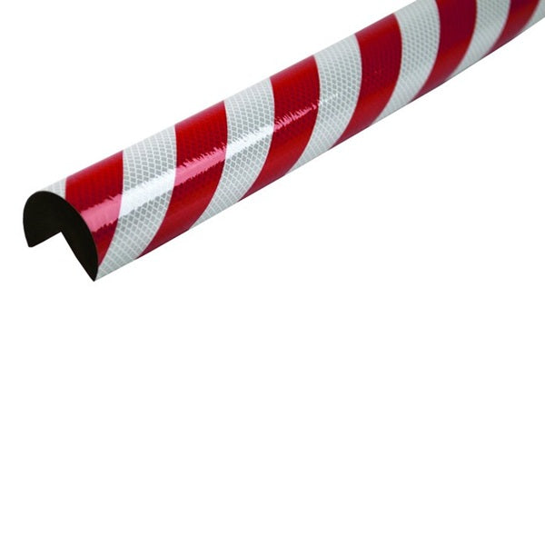 Elastyczny profil ostrzegawczo-ochronny Knuffi, typ A+, biały/czerwony, odblaskowy, 1000 mm