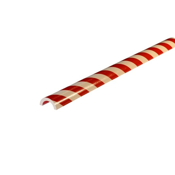 Elastyczny profil ostrzegawczo-ochronny Knuffi, typ R50, biały/czerwony, 1000 mm