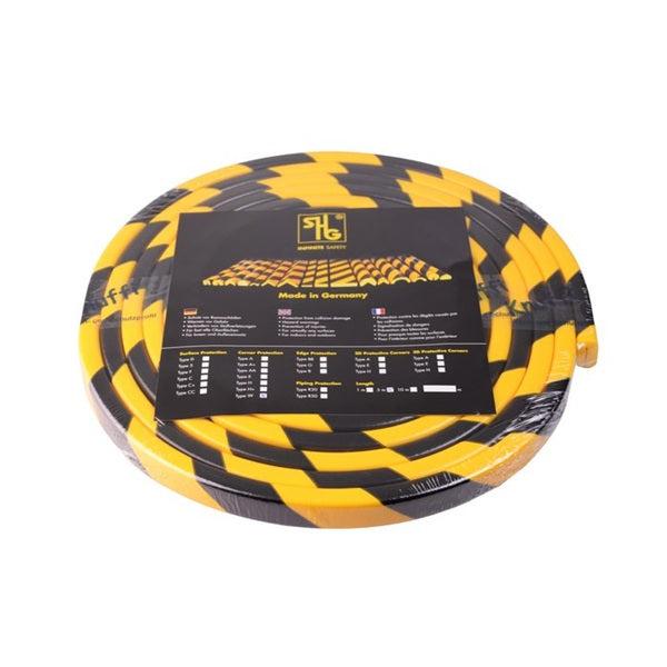 Elastyczny profil ostrzegawczo- ochronny Knuffi, typ W, żółty/czarny, 5000 mm