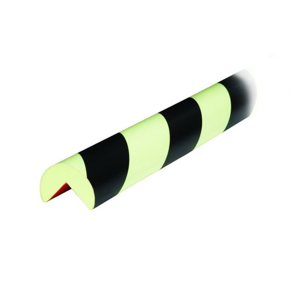 Elastyczny profil ostrzegawczo-ochronny Knuffi, typ A, czarny, fotoluminescencyjny, 1000 mm