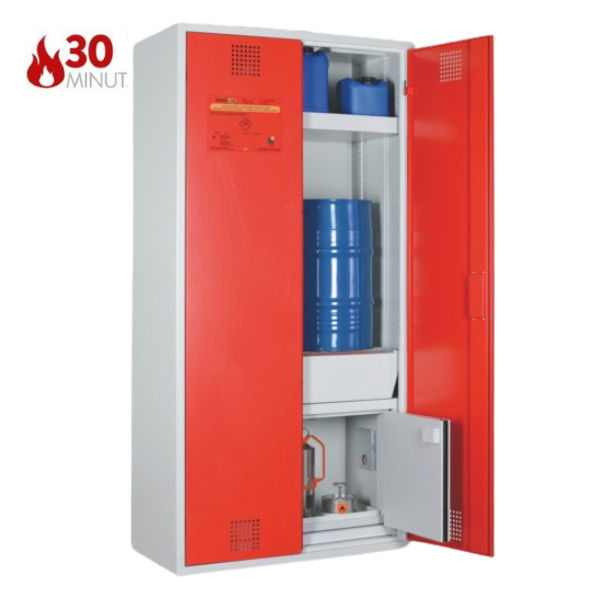 Szafa kombinowana Topserw COMBI-30 L, beczka 60 l, drzwi CLA czerwone, CHS FAS, 30 min