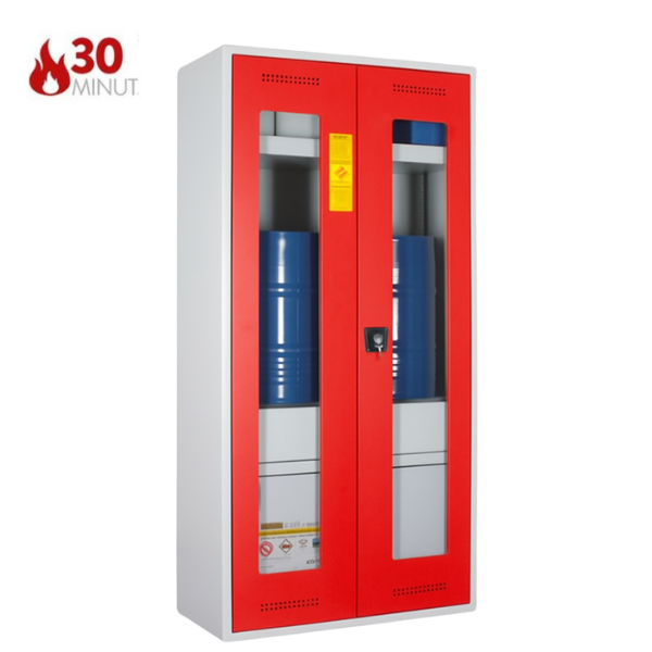 Szafa kombinowana Topserw COMBI-30 L, beczka 60 l, drzwi GL czerwone, CHS FAS, 30 min