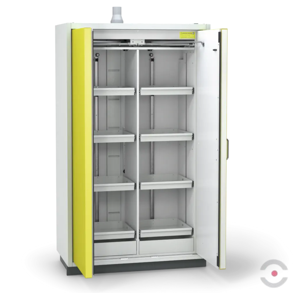 Szafa ognioodporna Topserw PRIME-90 XL-2, 8 półek wysuwanych, drzwi CLA/O żółte, CLASSIC, 90 min