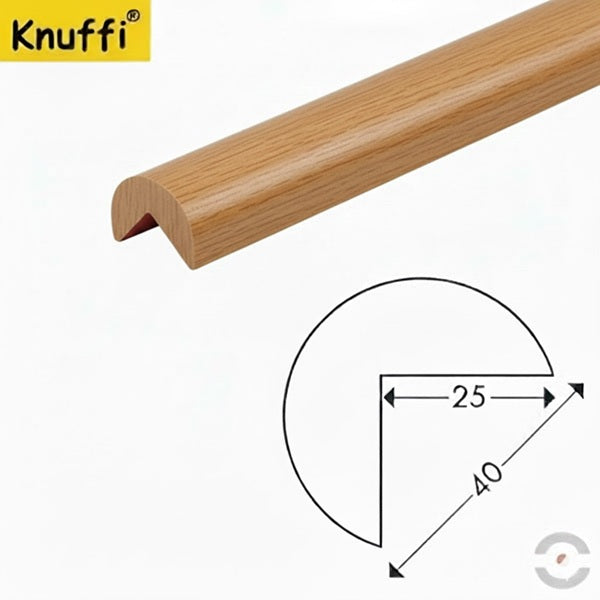 Elastyczny profil ostrzegawczo-ochronny Knuffi, typ A, drewno naturalny, 5000 mm