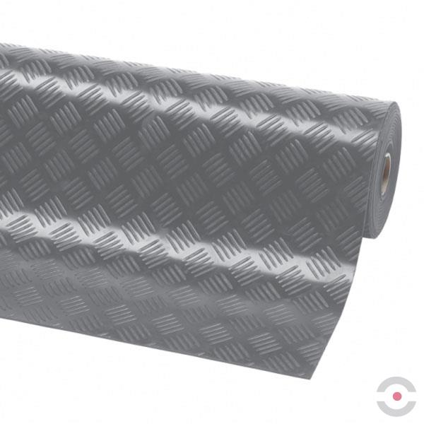Mata antypoślizgowa Notrax, 746 Check 'n' Roll 3 mm, zabezpieczająca, 140 cm x mb, profil przemysłowy, obszar suchy/mokry, szary