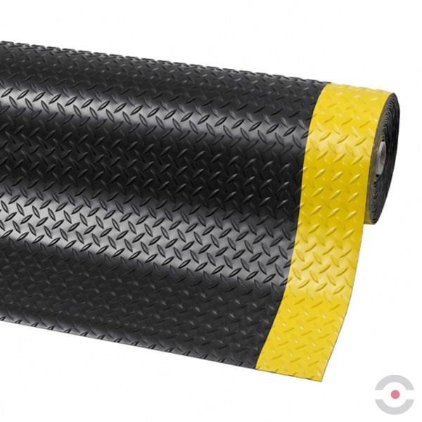 Wykładzina (chodnik, mata) Notrax, 737 Diamond Plate Runner, zabezpieczająca, 91 cm x 1 mb, profil blacha ryflowana, obszar suchy/mokry, żółty/czarny