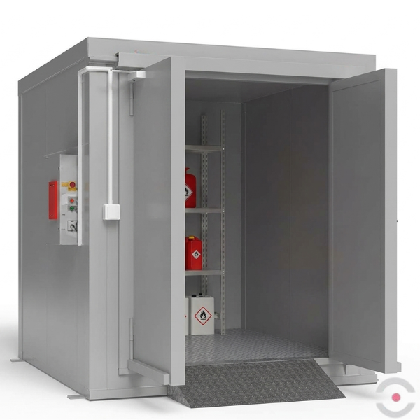 Magazyn ognioodporny Topserw, 2-SU, REI120, S*G*W 2170*2950*2840 mm, 1*700 l, drzwi dwuskrzydłowe DF