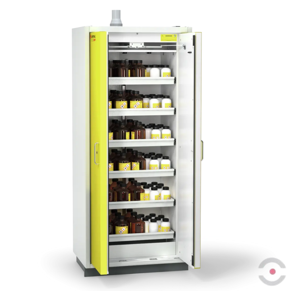 Szafa ognioodporna Topserw PRIME-90 L, 6 półek wysuwanych, drzwi CLA żółte, CLASSIC, 90 min