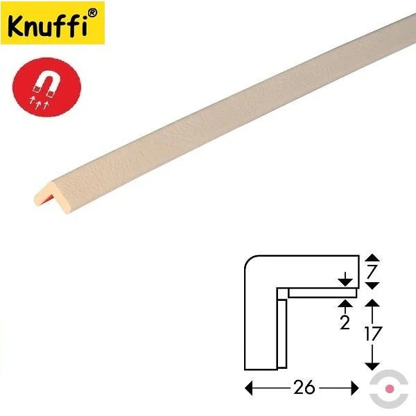 Elastyczny profil ostrzegawczo-ochronny Knuffi, typ E, magnetyczny, biały, 1000 mm