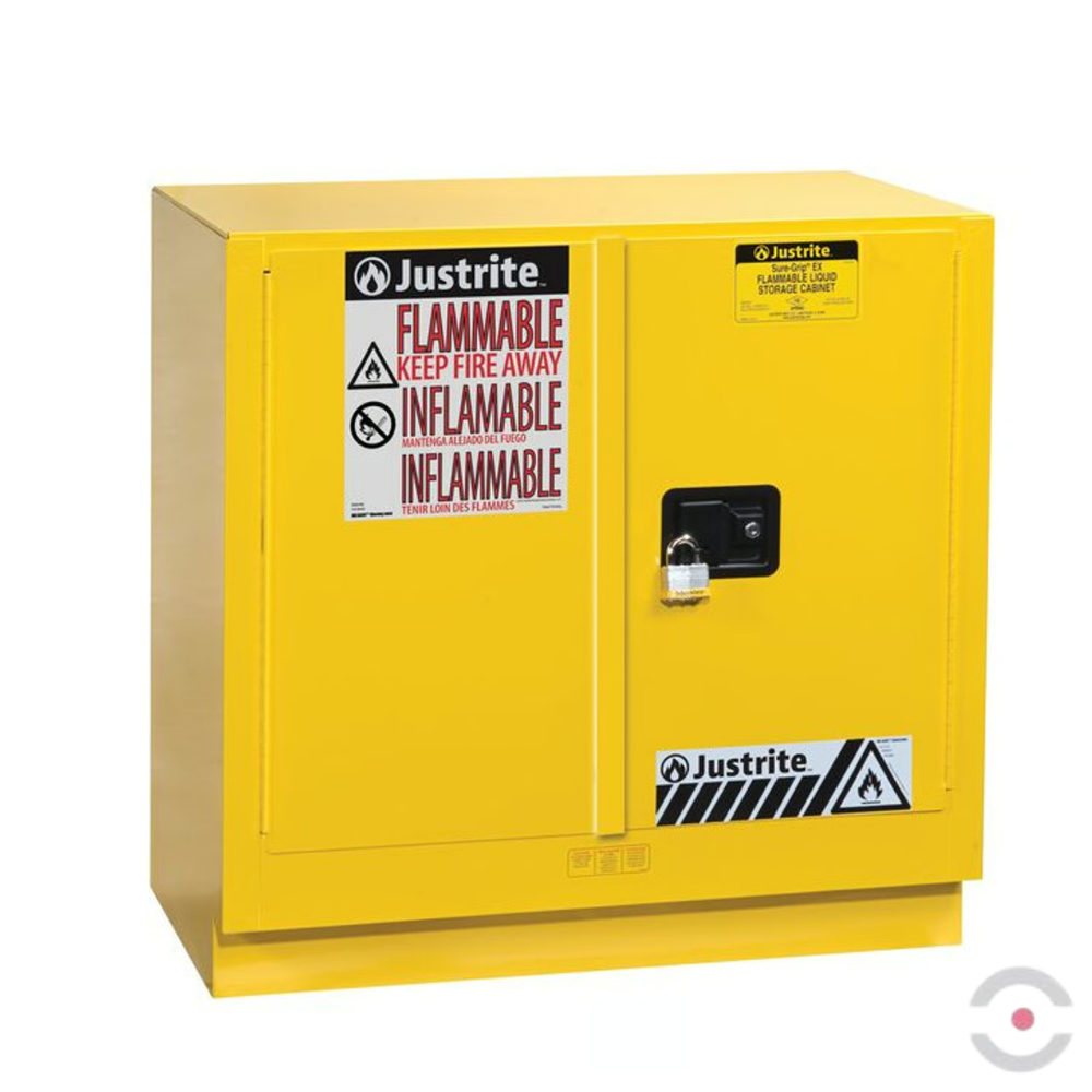 Szafa zabezpieczająca (palne) Justrite BENCH M, 83 l, 2-drzwiowa ZR, 1 półka, żółty