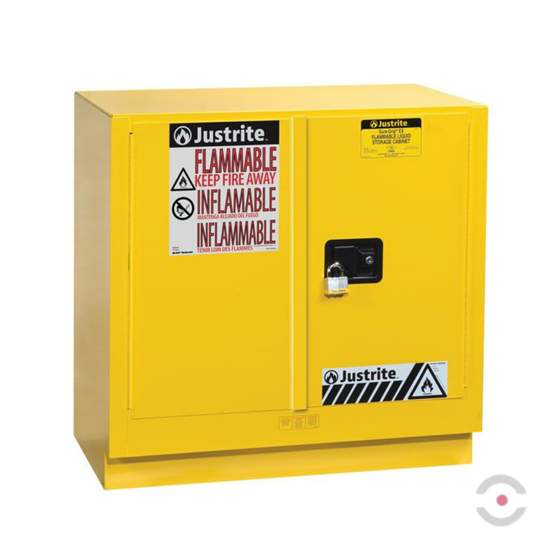 Szafa zabezpieczająca (palne) Justrite BENCH M, 83 l, 2-drzwiowa ZR, 1 półka, żółty