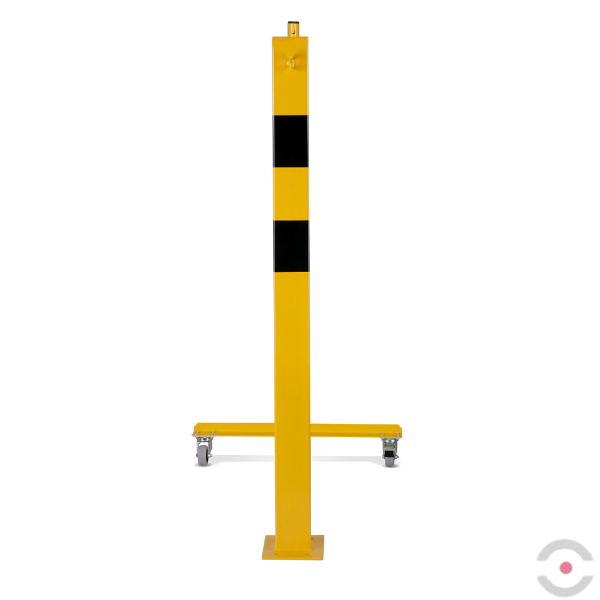Bariera nożycowa, dł. 4000 mm, słupek 70x70 mm, kółka, czarny/żółty