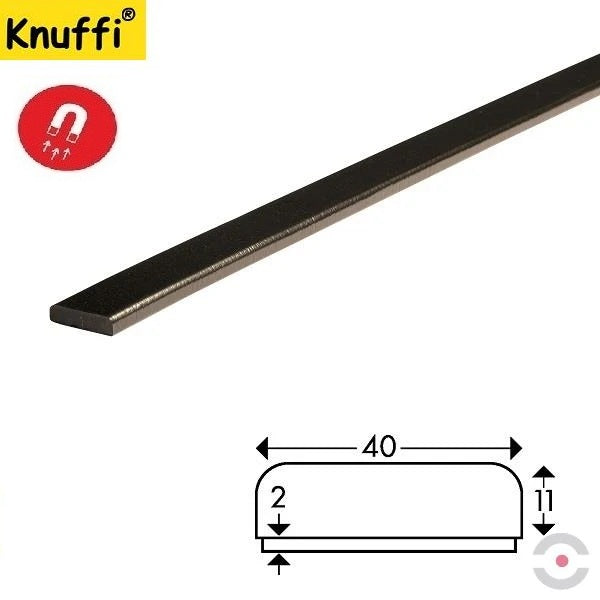 Elastyczny profil ostrzegawczo-ochronny Knuffi, typ F, magnetyczny, czarny, 1000 mm