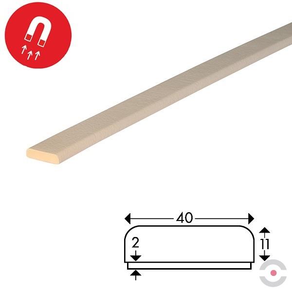 Elastyczny magnetyczny profil ostrzegawczo-ochronny typ F, biały, 5000 mm