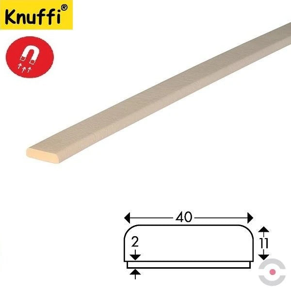 Elastyczny profil ostrzegawczo-ochronny Knuffi, typ F, magnetyczny, biały, 1000 mm