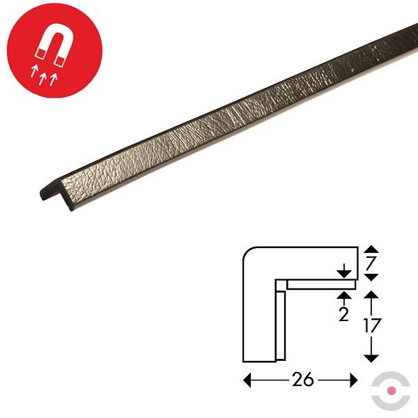 Elastyczny magnetyczny profil ostrzegawczo-ochronny typ E, czarny, 1000 mm