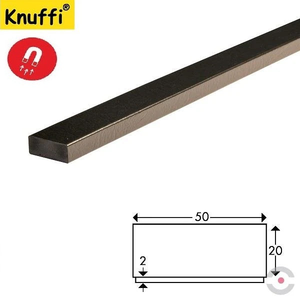 Elastyczny profil ostrzegawczo-ochronny Knuffi, typ D, magnetyczny, czarny, 1000 mm