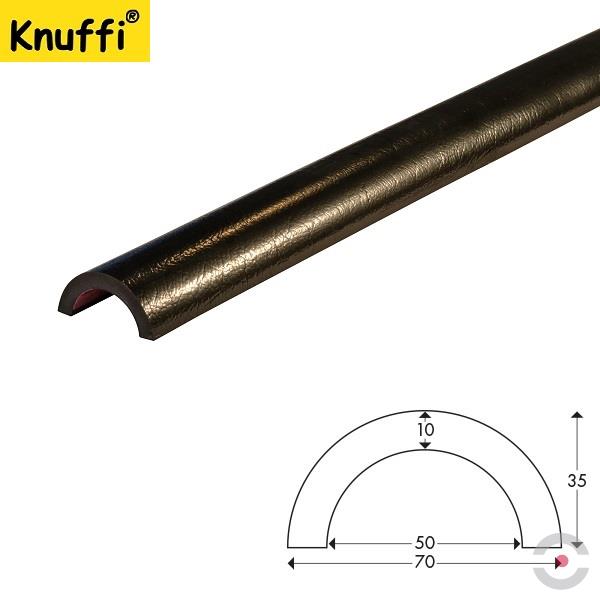 Elastyczny profil ostrzegawczo-ochronny Knuffi,  typ R50, czarny, 1000 mm
