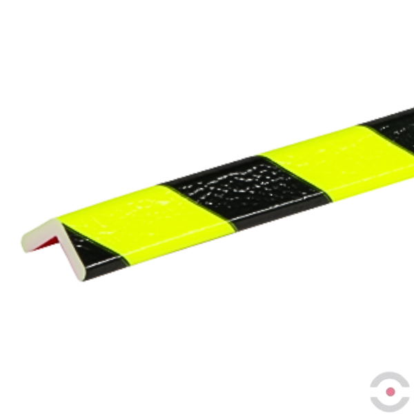 Elastyczny profil ostrzegawczo-ochronny Knuffi, typ E, magnetyczny, neon/czarny, 1000 mm