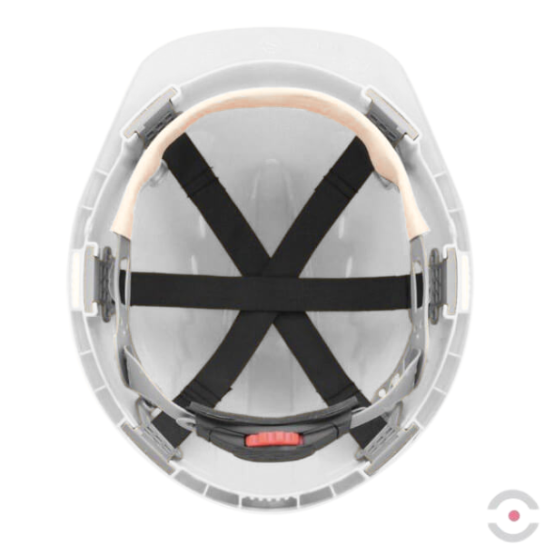 Hełm ochronny Evo II, wentylowany, zapięcie przesuwne, neutralne pH, kolor biały