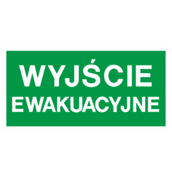 Znak ewakuacyjny Wyjście ewakuacyjne 200x400mm PT (2E)