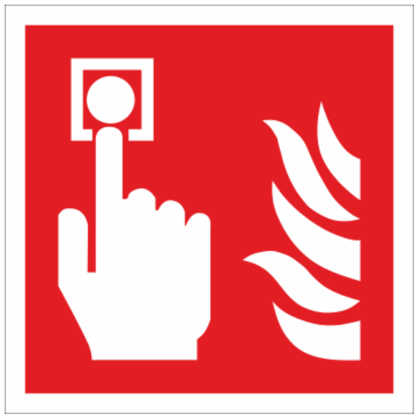 Znak Alarm pożarowy 150x150mm PS (F005)