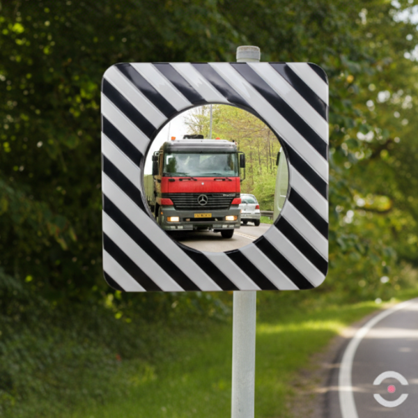 Lustro drogowe Dancop, Lyon, 60 cm, poliwęglan, biało-czarne