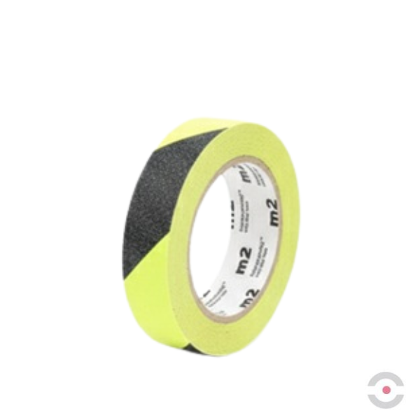 Taśma antypoślizgowa, fluorescencyjna, rolka, żółta/czarna, S*D 25 mm*6 m