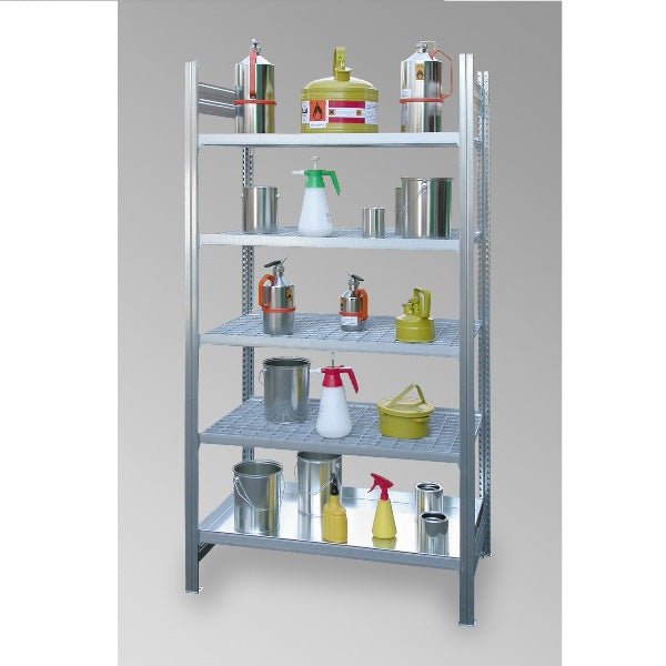 Regał magazynowy Topserw, na małe pojemniki, 4*półka kratowa 1310 mm do magazynu BSC, moduł dodatkowy