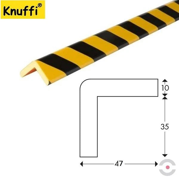 Elastyczny profil ostrzegawczo-ochronny Knuffi, typ H, żółty/czarny, 1000 mm