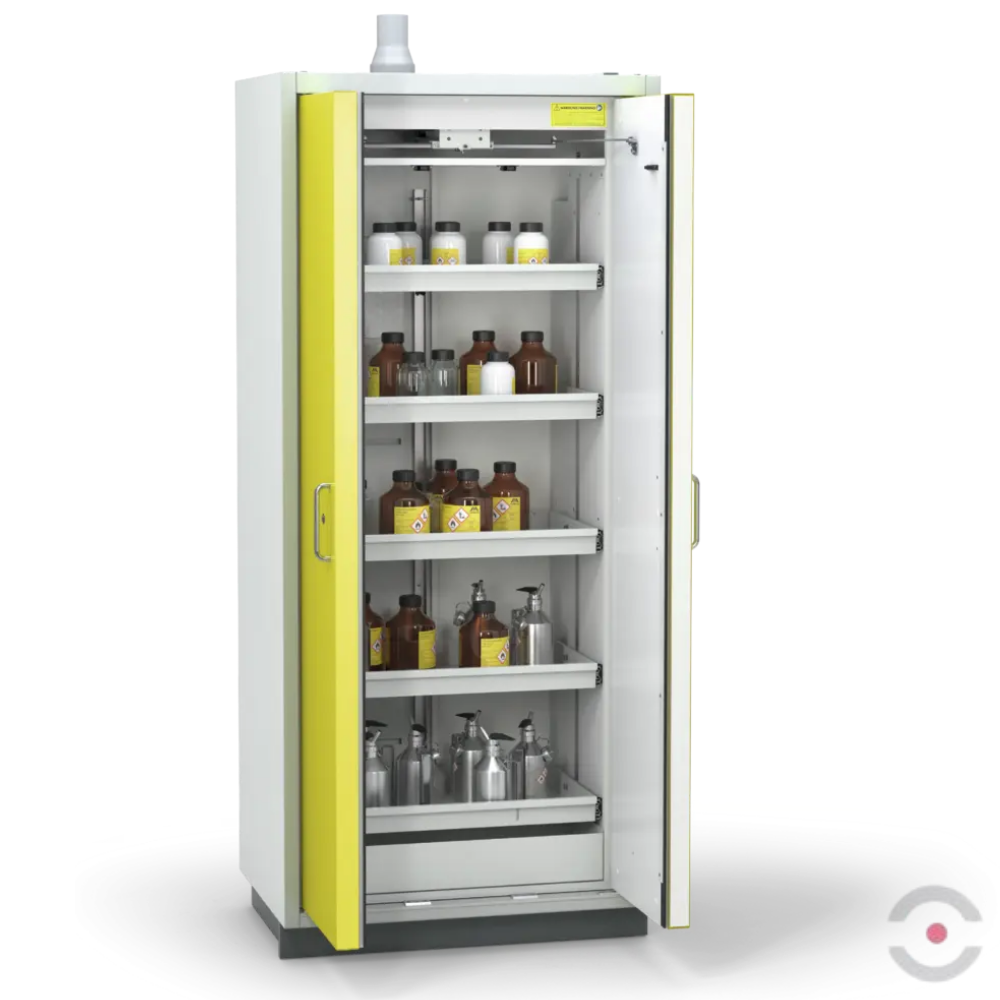 Szafa ognioodporna Topserw PRIME-90 L, 5 półek wysuwanych, drzwi CLA żółte, CLASSIC, 90 min