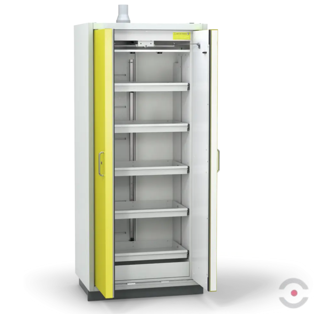 Szafa ognioodporna Topserw PRIME-90 L, 5 półek wysuwanych, drzwi CLA żółte, CLASSIC, 90 min