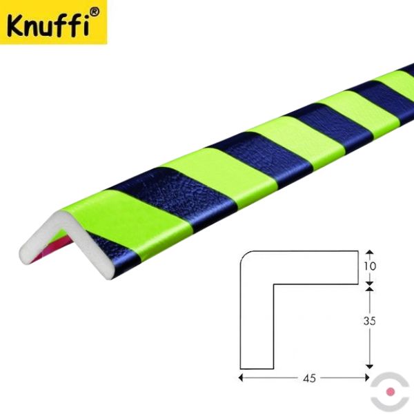 Elastyczny profil ostrzegawczo-ochronny Knuffi, typ H, neon/czarny, 1000 mm