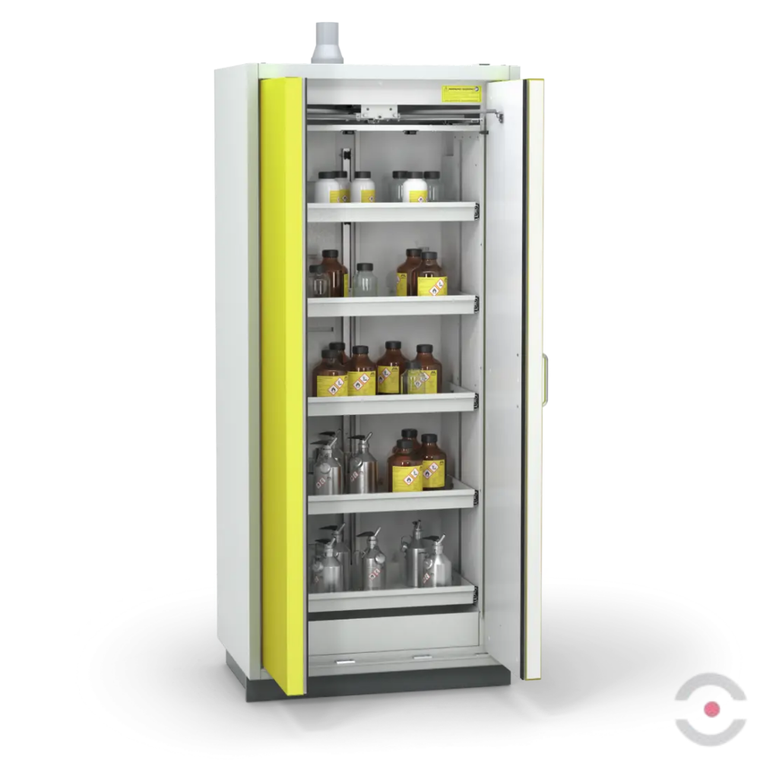 Szafa ognioodporna Topserw PRIME-90 L, 5 półek wysuwanych, drzwi CLA/O żółte, CLASSIC, 90 min