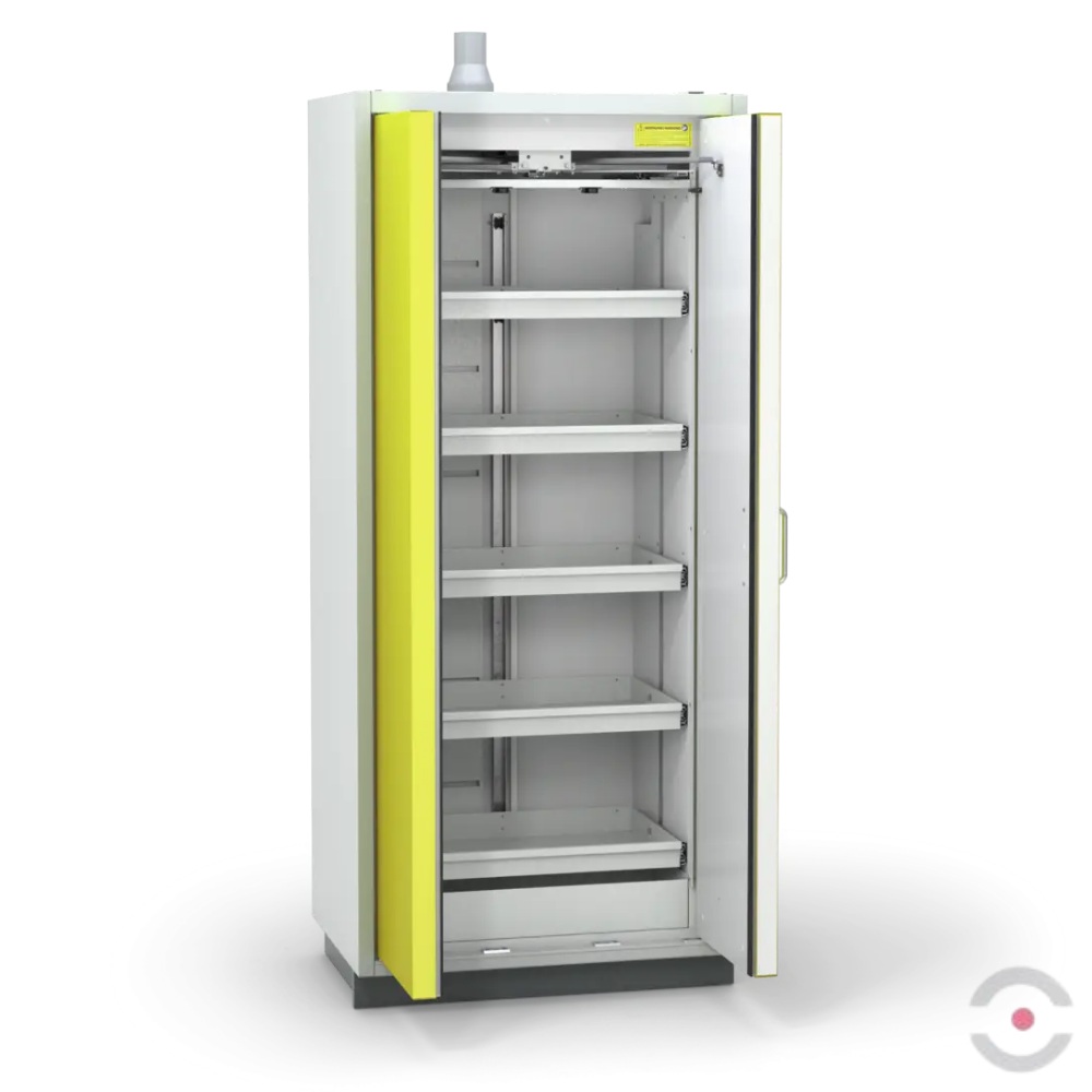 Szafa ognioodporna Topserw PRIME-90 L, 5 półek wysuwanych, drzwi CLA/O żółte, CLASSIC, 90 min