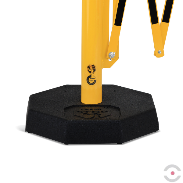 Bariera nożycowa, dł. 3600 mm, słupek przestawny śr. 60 mm, kółka, czarny/żółty