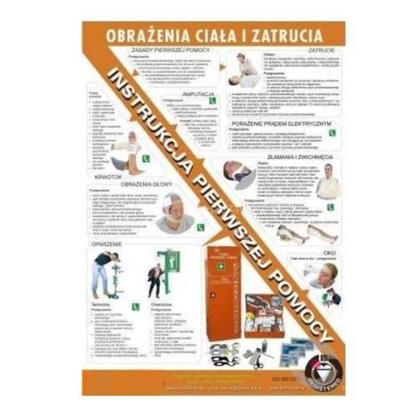 Instrukcja udzielania pierwszej pomocy - obrażenia ciała i zatrucia