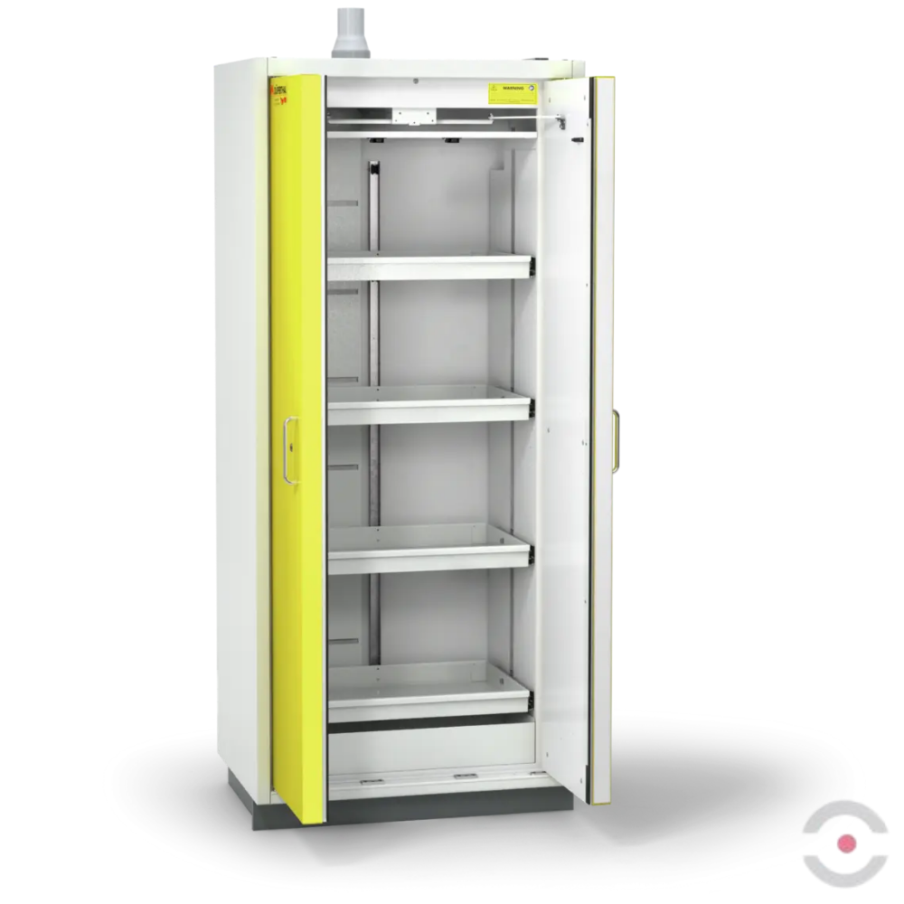 Szafa ognioodporna Topserw PRIME-90 L, 4 półki wysuwane, drzwi CLA żółte, CLASSIC, 90 min