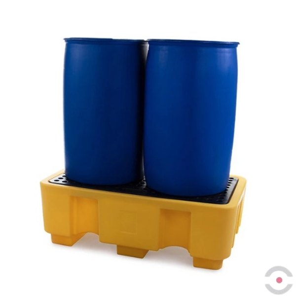 Wanna wychwytowa polietylenowa Topserw 250 l, beczka 2*200 l, kratownica, żółty, MEDIUM
