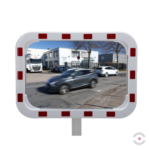 Lustro przemysłowe Dancop, Madrid, 40*60 cm, akryl, biało-czerwone