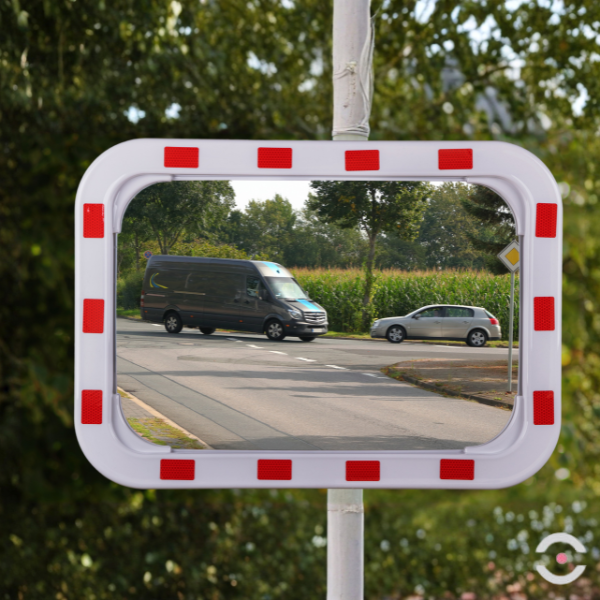 Lustro przemysłowe Dancop, Madrid, 40*60 cm, akryl, biało-czerwone