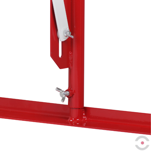 Bariera nożycowa, dł. 3600 mm, kółka, czerwony/biały