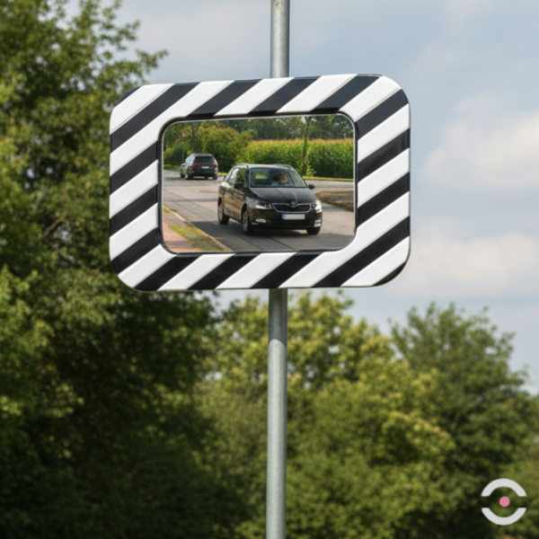 Lustro drogowe Dancop, Bordeaux, 40*60 cm, akryl, biało-czarne